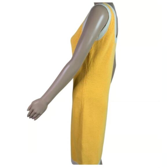 St. John Separates Women's Small Knit Shift Dress Knee High Sleeveless Yellow - Picture 8 of 9